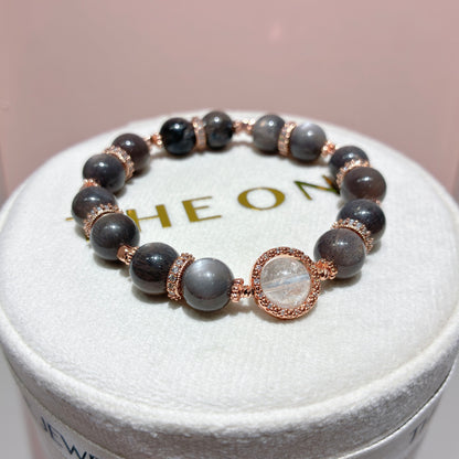 精品*黑金太陽石 x 白閃靈鑽