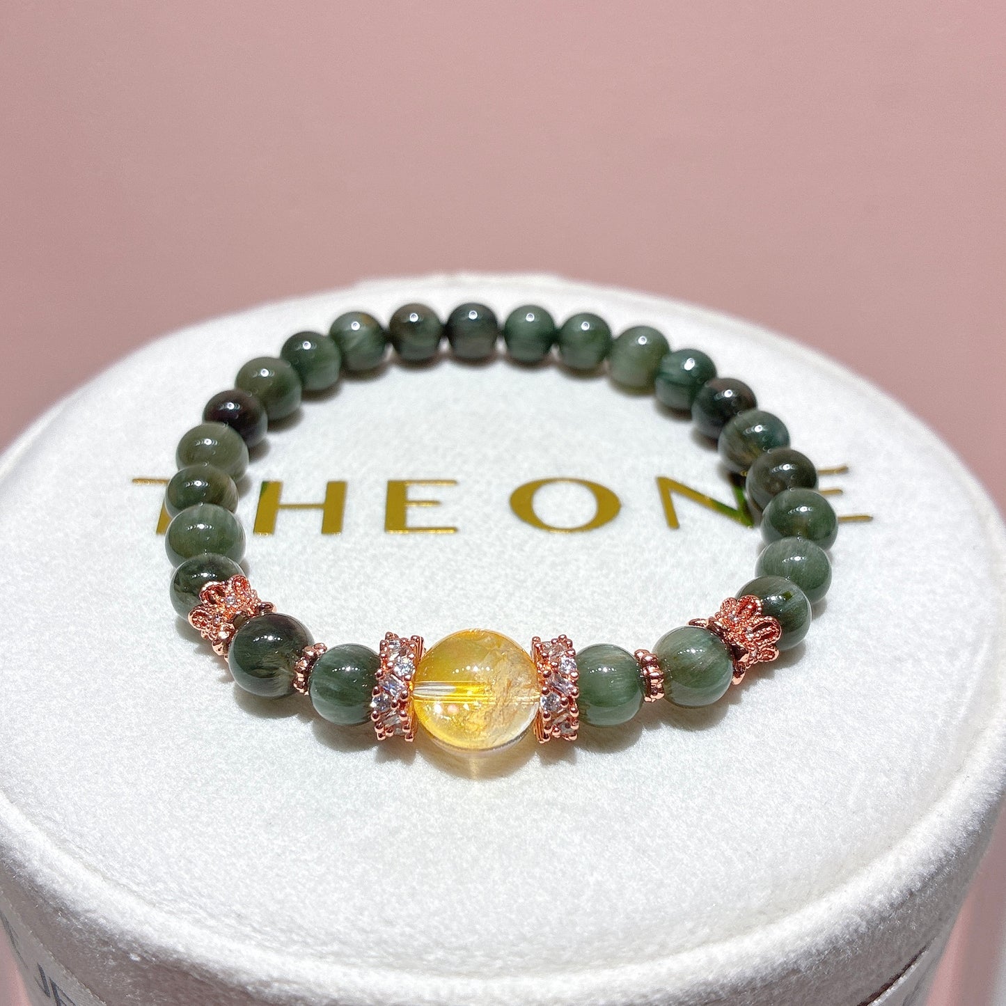 精品*綠髮晶 x 黃膠花