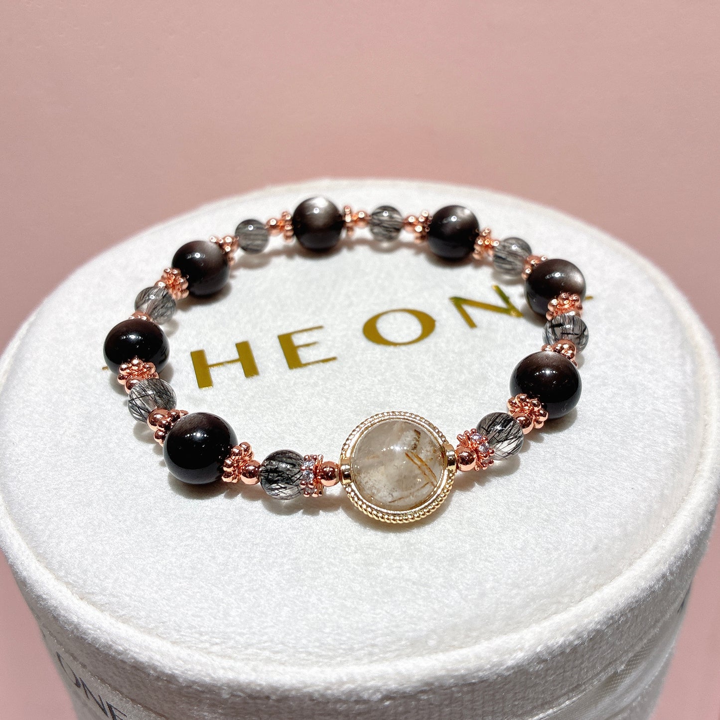 精品*黑順髮晶 x 銀曜石