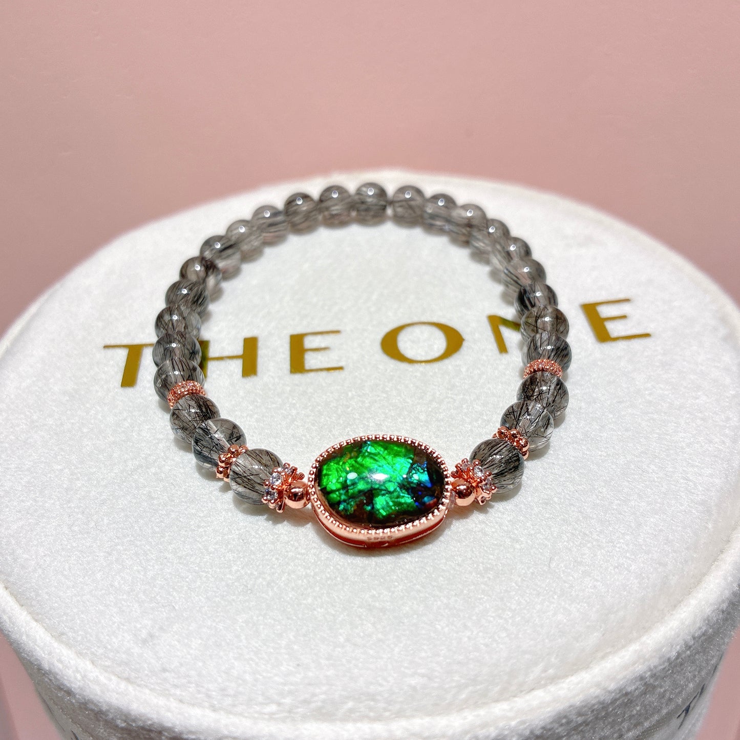 精品*黑順髮晶 x 斑彩石