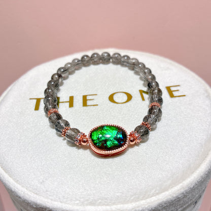 精品*黑順髮晶 x 斑彩石