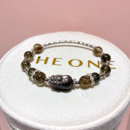 精品*綠碧髮 x 黑金太陽石貔貅