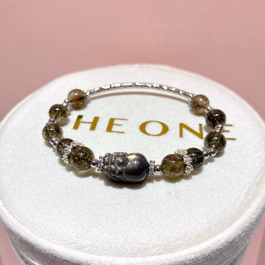 精品*綠碧髮 x 黑金太陽石貔貅