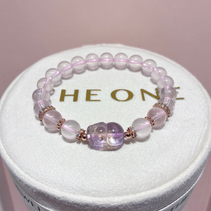 精品*莫桑比克粉晶 x 紫黃晶貔貅