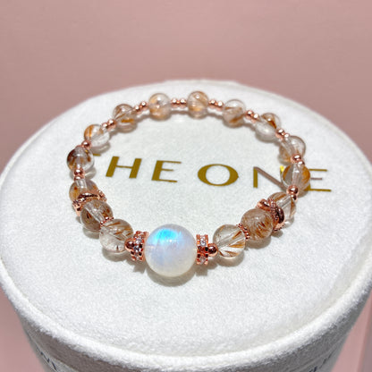 精品*羽毛鈦晶 x 月亮石