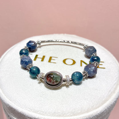 藍晶石共生赤鐵礦 x 綠幽靈