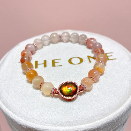 精品*彩兔毛 x 斑彩石