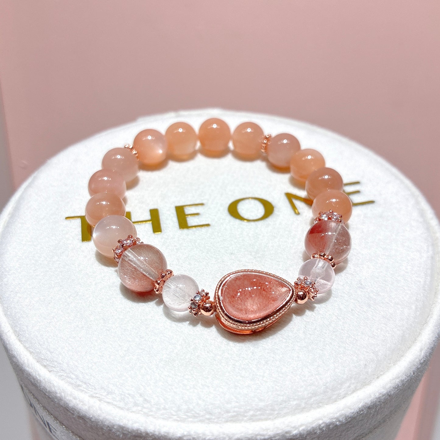 精品*粉橙月亮石 x 俄啤