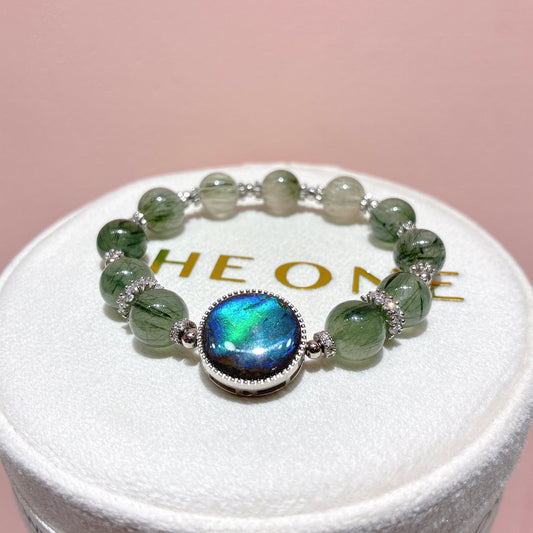 精品*綠髮晶 x 斑彩石