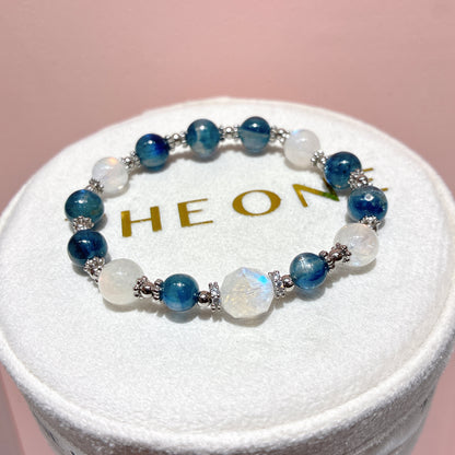 藍晶石共生赤鐵礦 x 月亮石