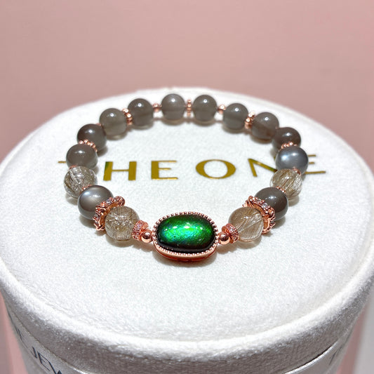 精品*黑月光石 x 斑彩石