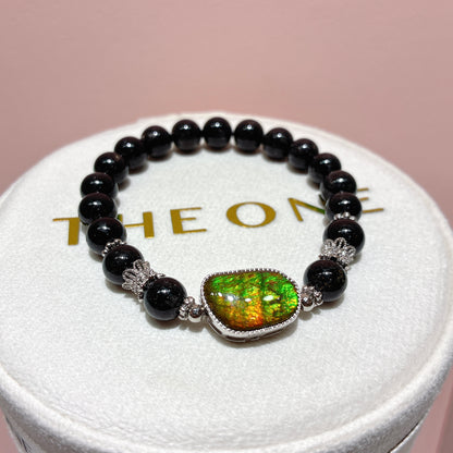 精品*黑密髮晶 x 斑彩石