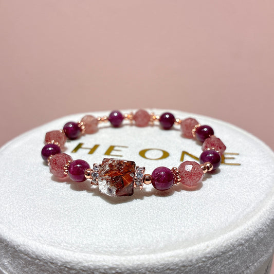 精品*紅碧璽 x 紅泥骸骨閃靈鑽