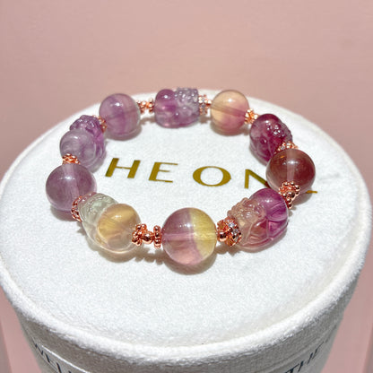 頂級*彩螢石 x 貔貅