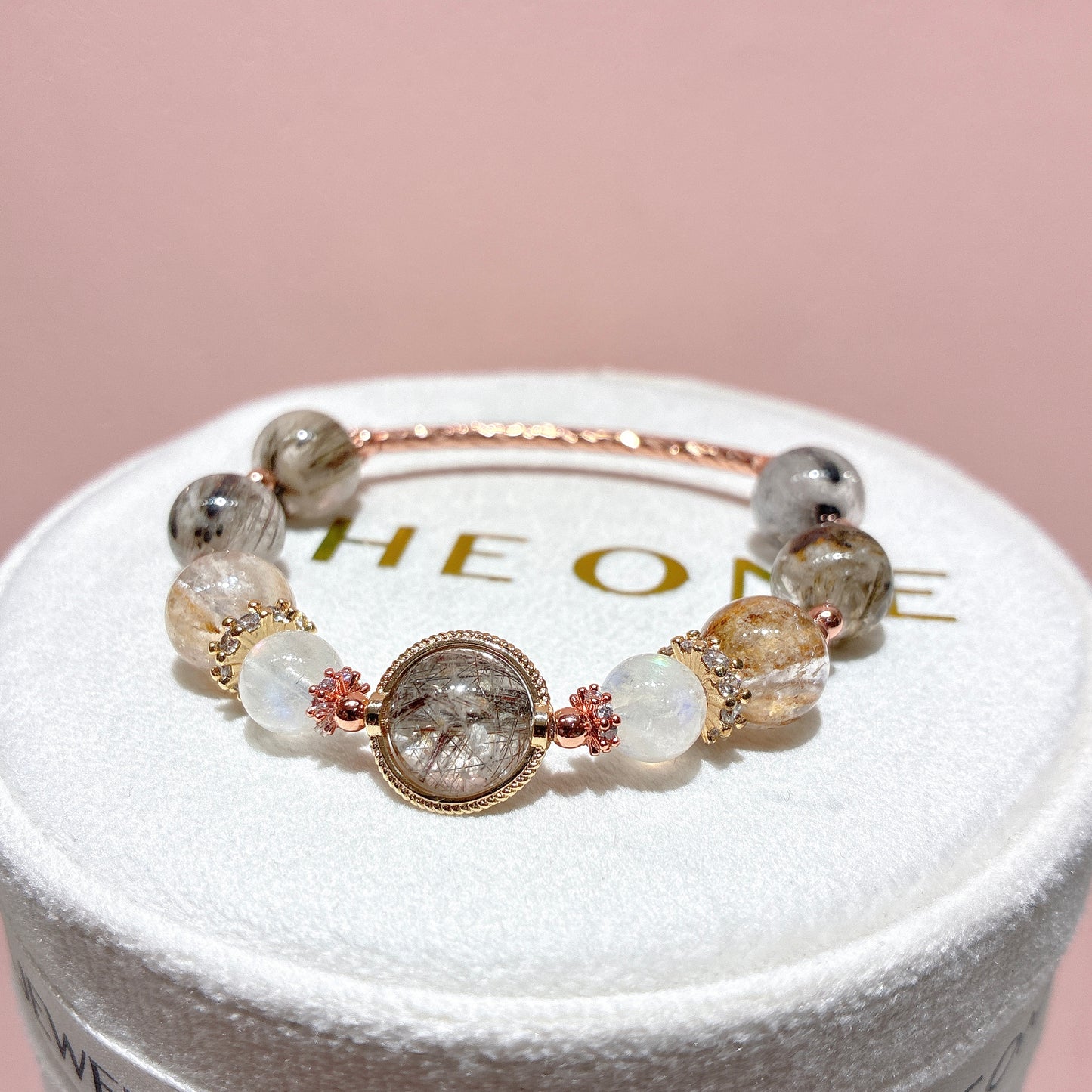 精品*雪霜幽靈髮晶 x 月亮石