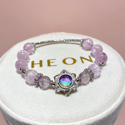 精品*冰種紫鋰輝 x 瑞典天鐵