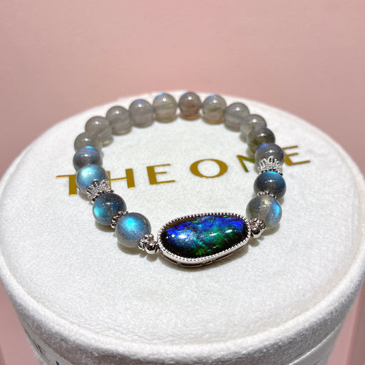 精品*拉長石 x 斑彩石