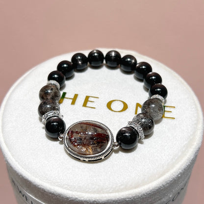 精品*金運石 x 銅鈦晶共生彩幽靈