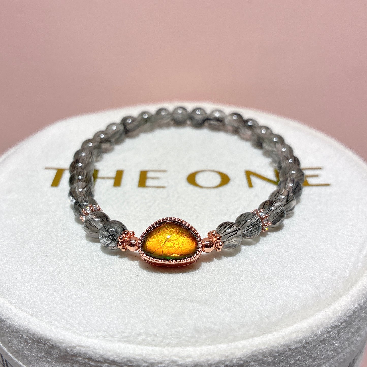 精品*黑順髮晶 x 斑彩石