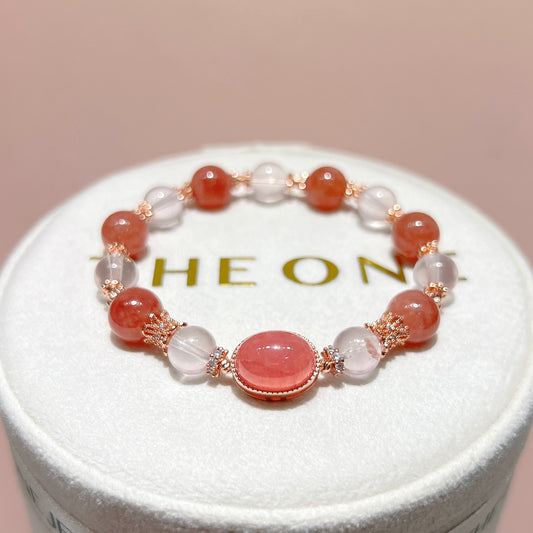 精品*冰種紅紋石 x 粉晶