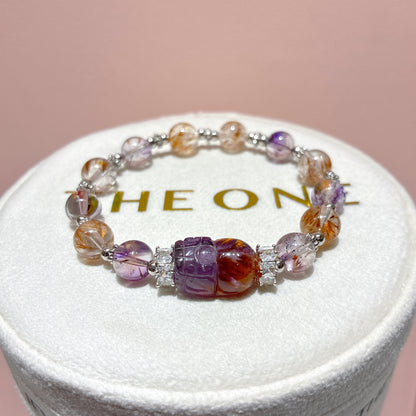 精品*紫鈦晶 x 金絲羽毛鈦