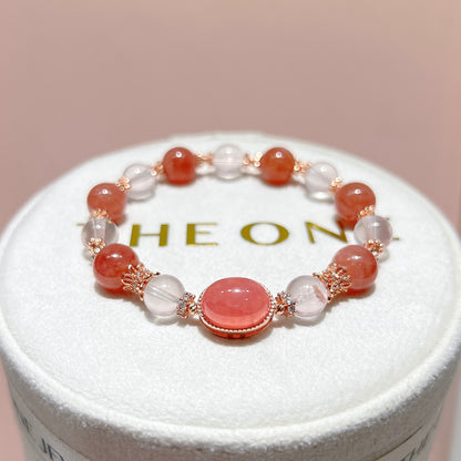 精品*冰種紅紋石 x 粉晶