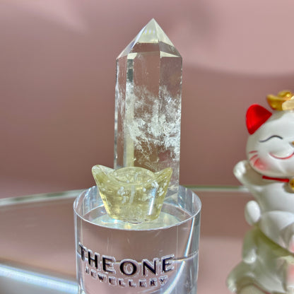 黃水晶柱 x 利比亞黃隕石