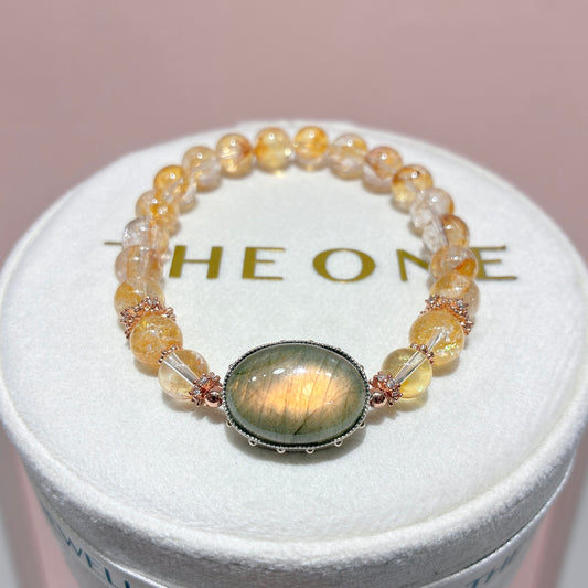 精品*金魚黃膠花 x 芬蘭光譜石