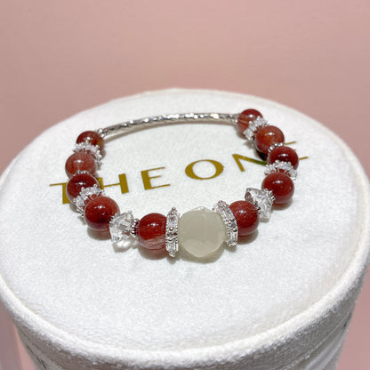 精品*巴西紅順髮晶 x 美國閃靈鑽