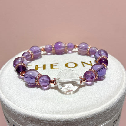 精品*紫水晶 x 白水晶大衛星