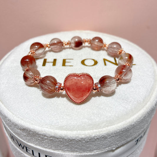 精品*粉兔毛 x 紅紋石