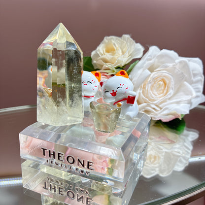 黃水晶柱 x 利比亞黃隕石