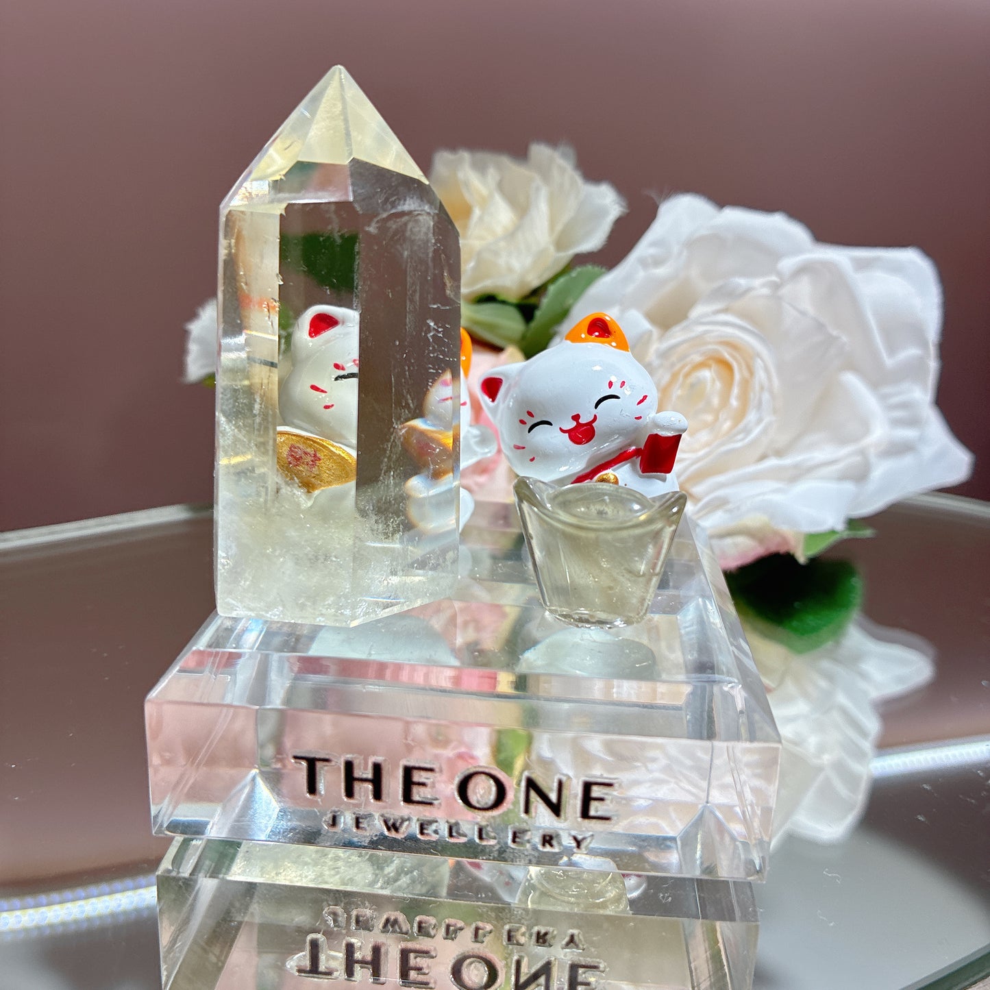 黃水晶柱 x 利比亞黃隕石