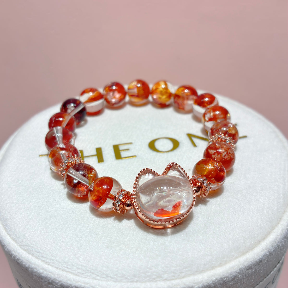 精品*橙紅膠花 x 錦鯉膠花