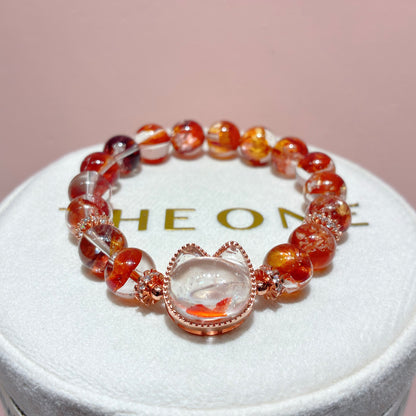 精品*橙紅膠花 x 錦鯉膠花