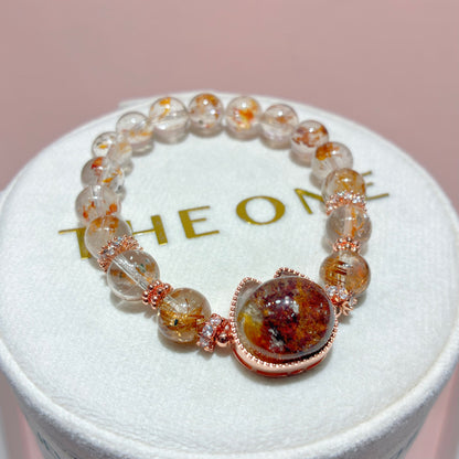 精品*黃鐵礦共生膠花 x 彩幽靈