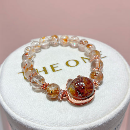 精品*黃鐵礦共生膠花 x 彩幽靈